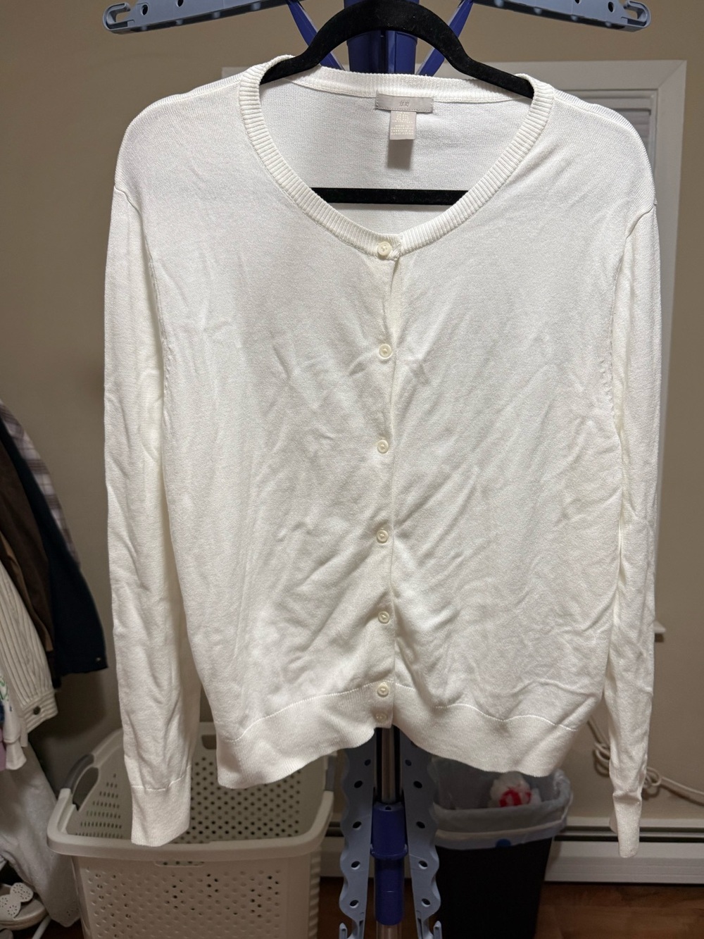 H&M Size XXL-Classic White Button-Front Women's Cardigan Sweater